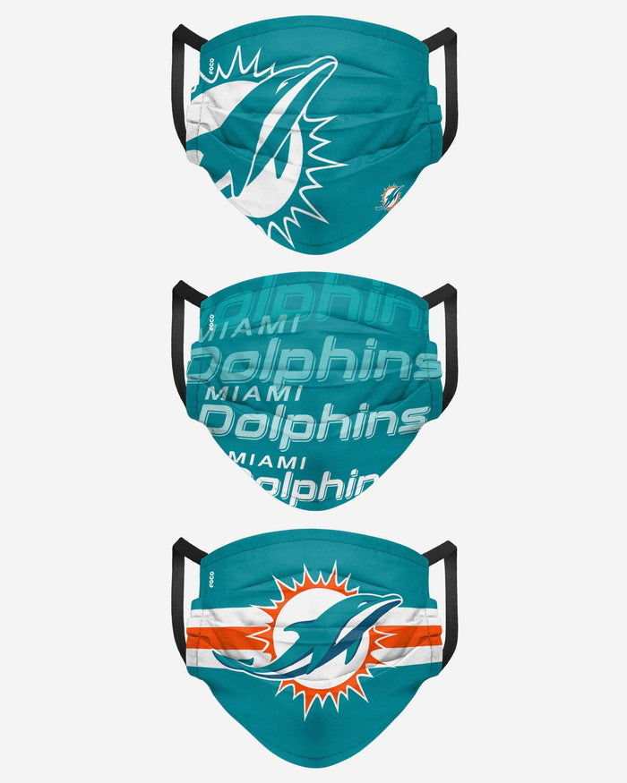 Miami Dolphins Matchday 3 Pack Face Cover FOCO - FOCO.com