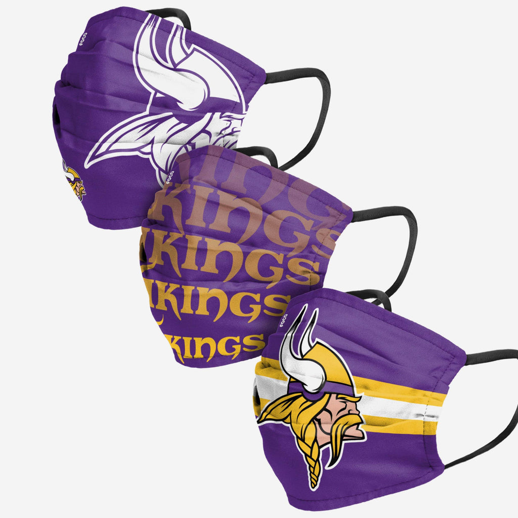 Minnesota Vikings Matchday 3 Pack Face Cover FOCO Adult - FOCO.com