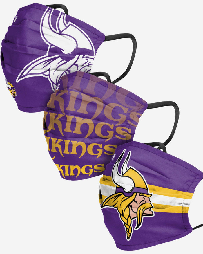 Minnesota Vikings Matchday 3 Pack Face Cover FOCO Adult - FOCO.com