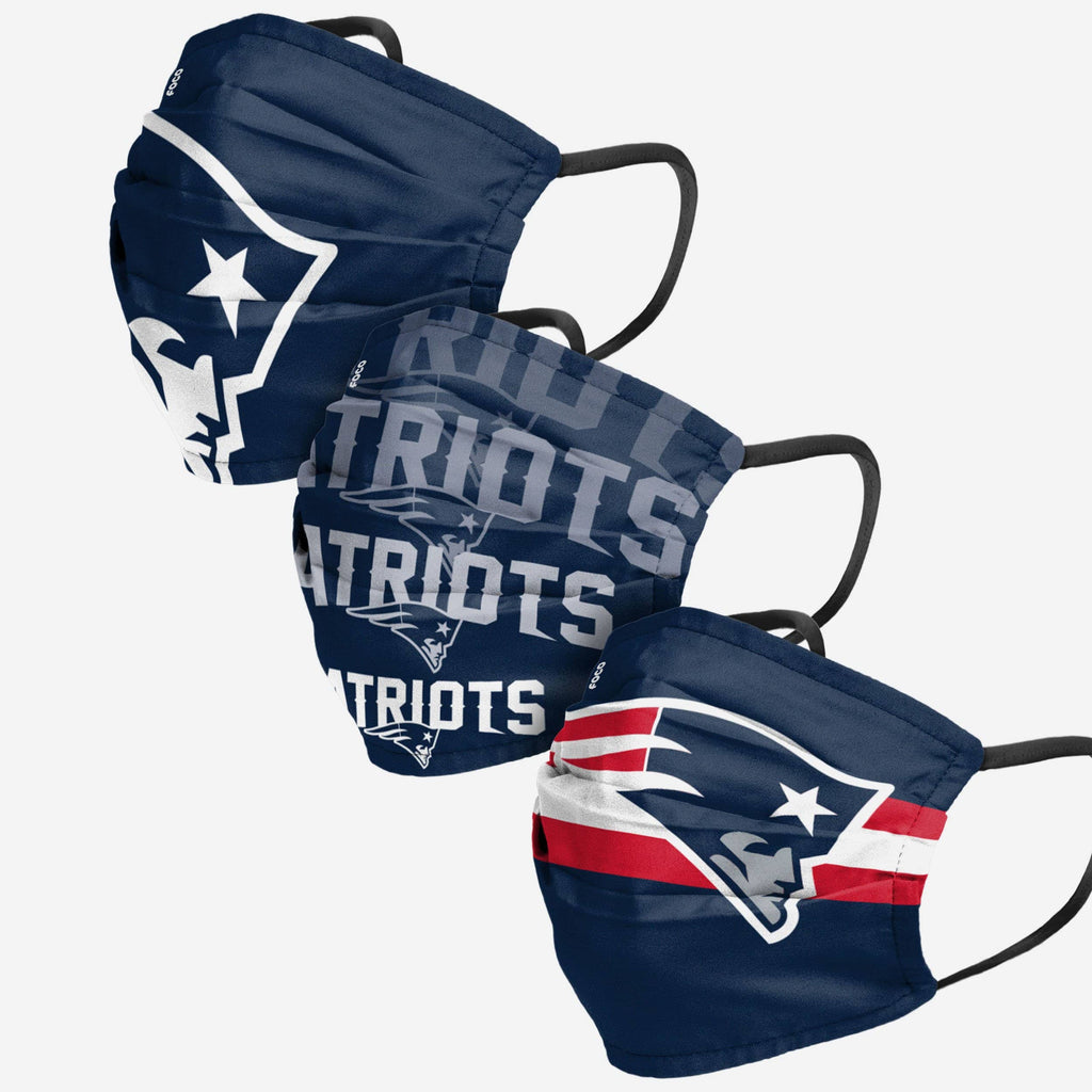 New England Patriots Matchday 3 Pack Face Cover FOCO Adult - FOCO.com