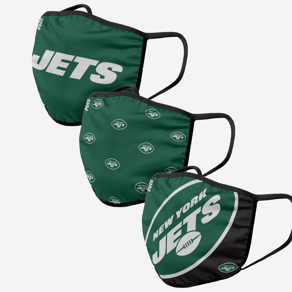 New York Jets 3 Pack Face Cover FOCO Adult - FOCO.com