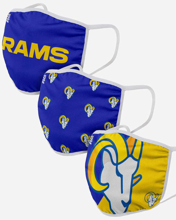 Los Angeles Rams 3 Pack Face Cover FOCO Adult - FOCO.com