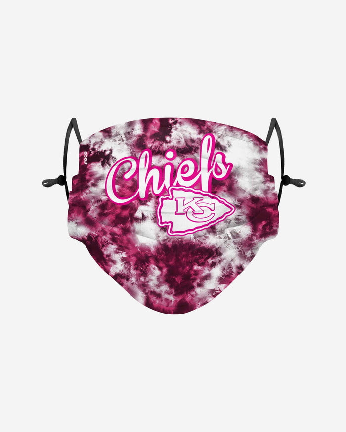 Kansas City Chiefs Pink Tie-Dye Adjustable Face Cover FOCO - FOCO.com