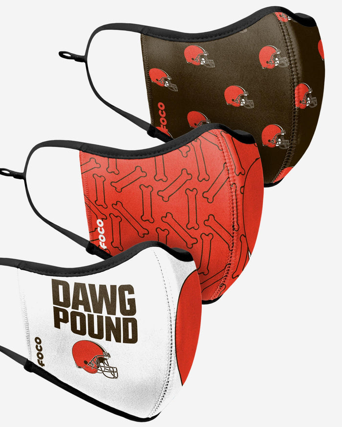 Cleveland Browns Thematic Sport 3 Pack Face Cover FOCO - FOCO.com