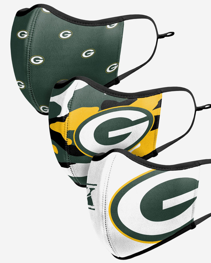 Green Bay Packers Thematic Sport 3 Pack Face Cover FOCO - FOCO.com