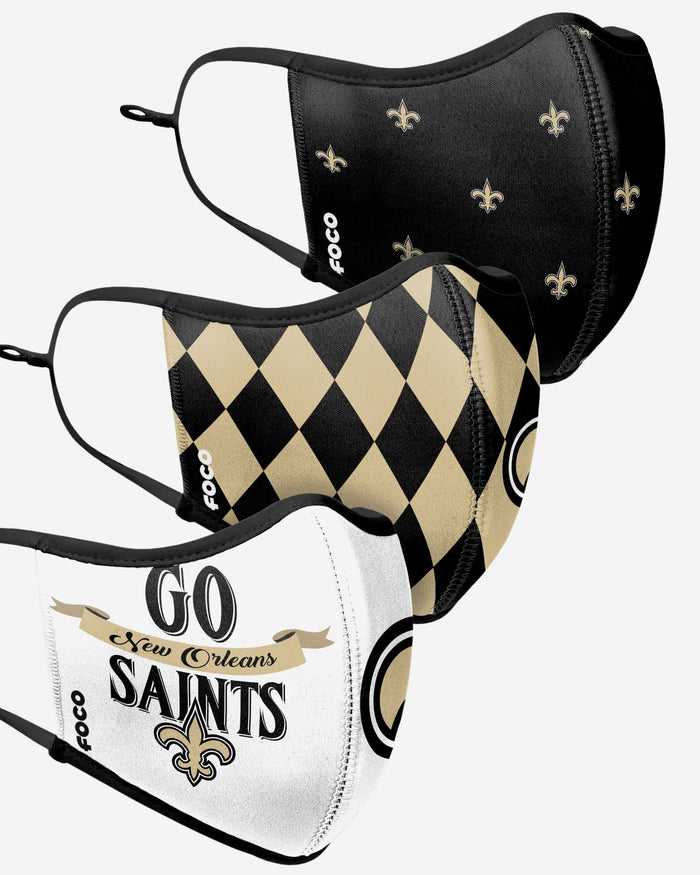 New Orleans Saints Thematic Sport 3 Pack Face Cover FOCO - FOCO.com