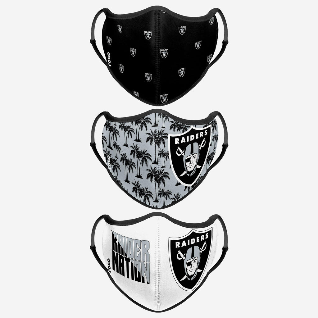 Las Vegas Raiders Thematic Sport 3 Pack Face Cover FOCO - FOCO.com