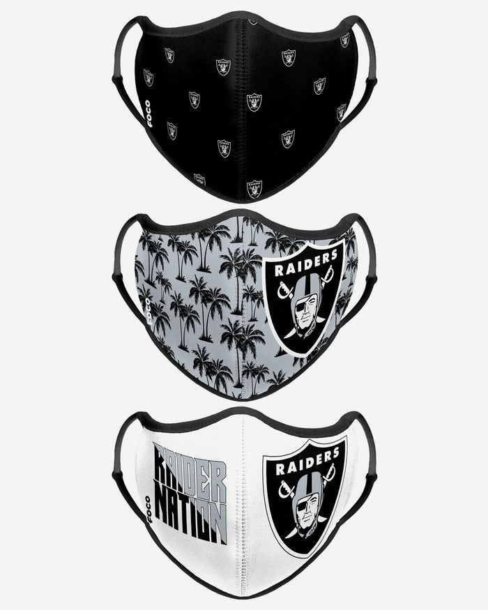 Las Vegas Raiders Thematic Sport 3 Pack Face Cover FOCO - FOCO.com