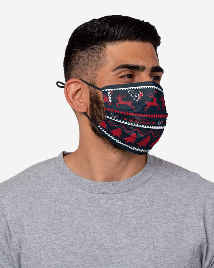 Houston Texans Wordmark Holiday Adjustable Face Cover FOCO - FOCO.com