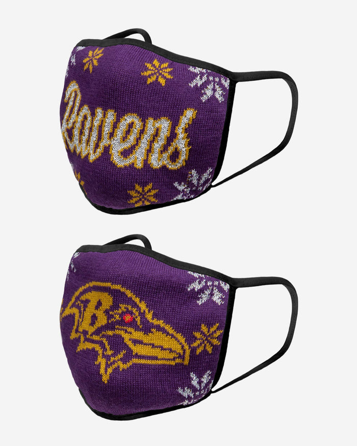 Baltimore Ravens Womens Knit 2 Pack Face Cover FOCO - FOCO.com