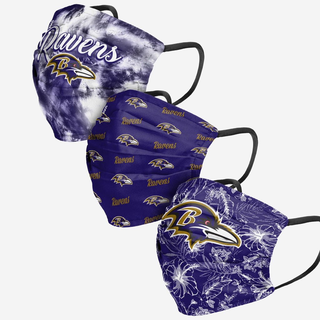 Baltimore Ravens Womens Matchday 3 Pack Face Cover FOCO - FOCO.com