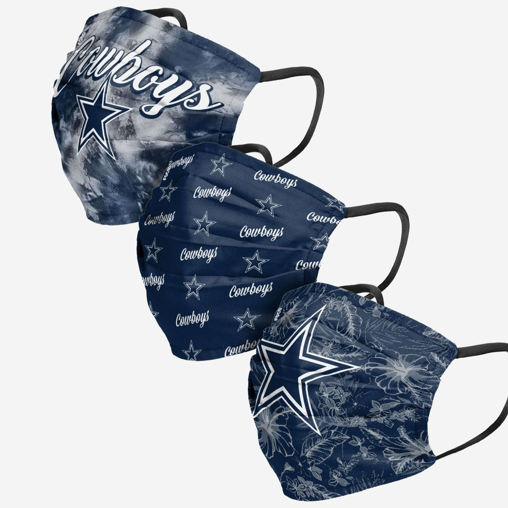 Dallas Cowboys Womens Matchday 3 Pack Face Cover FOCO - FOCO.com