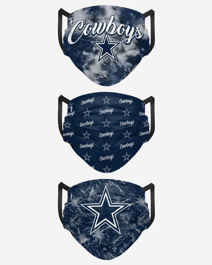 Dallas Cowboys Womens Matchday 3 Pack Face Cover FOCO - FOCO.com