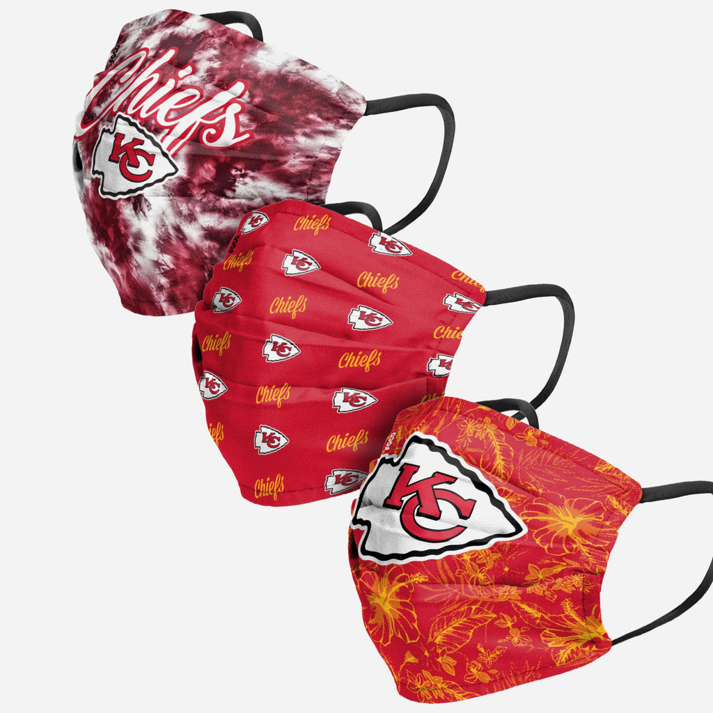 Kansas City Chiefs Womens Matchday 3 Pack Face Cover FOCO - FOCO.com