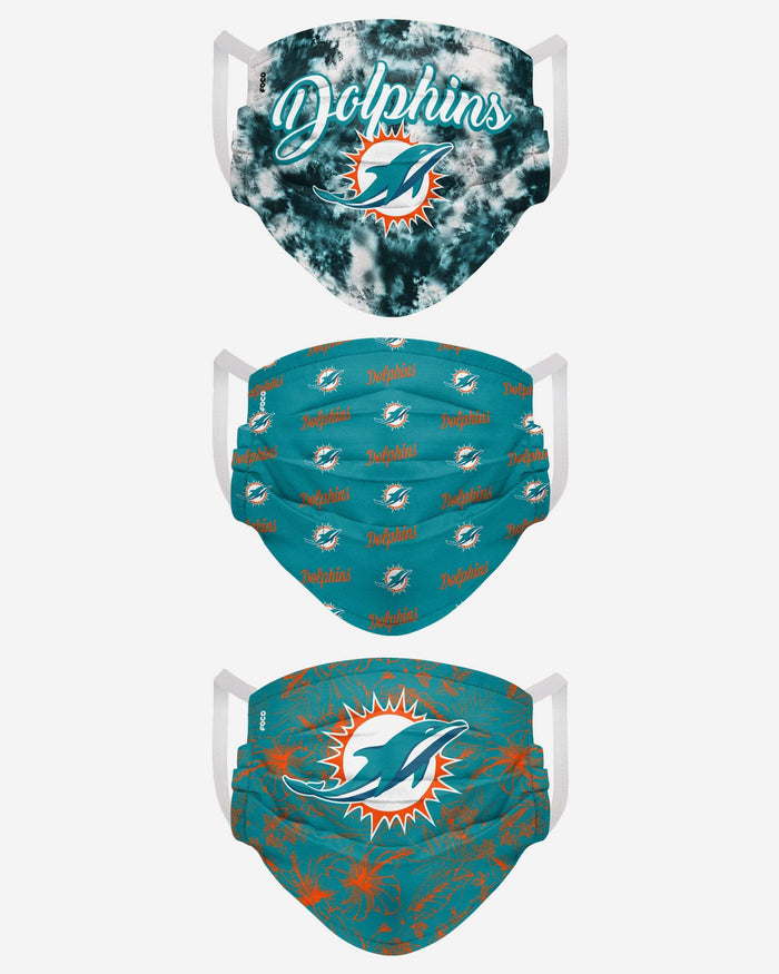 Miami Dolphins Womens Matchday 3 Pack Face Cover FOCO - FOCO.com