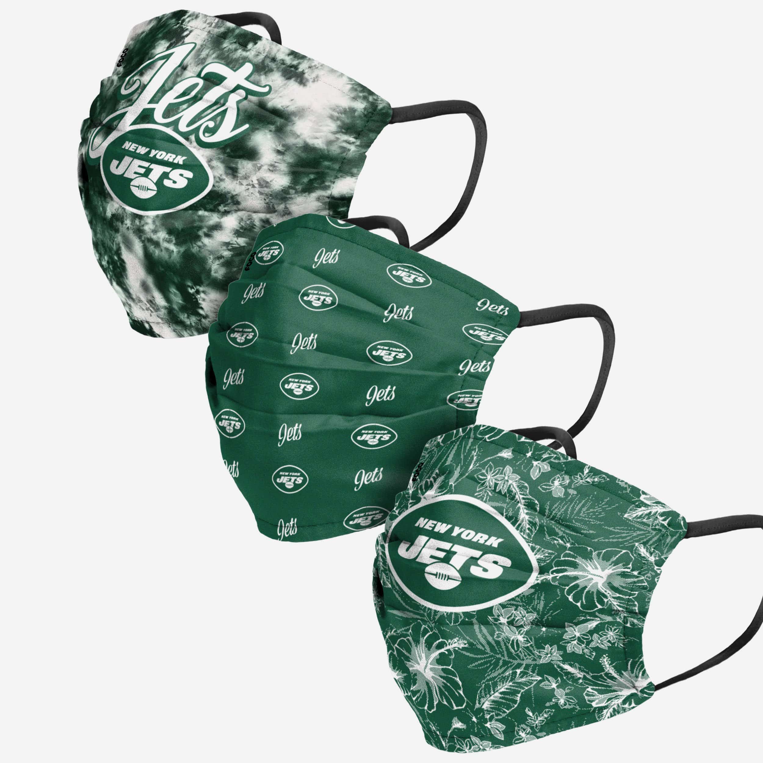 New York Jets 3 Pack Face Cover FOCO