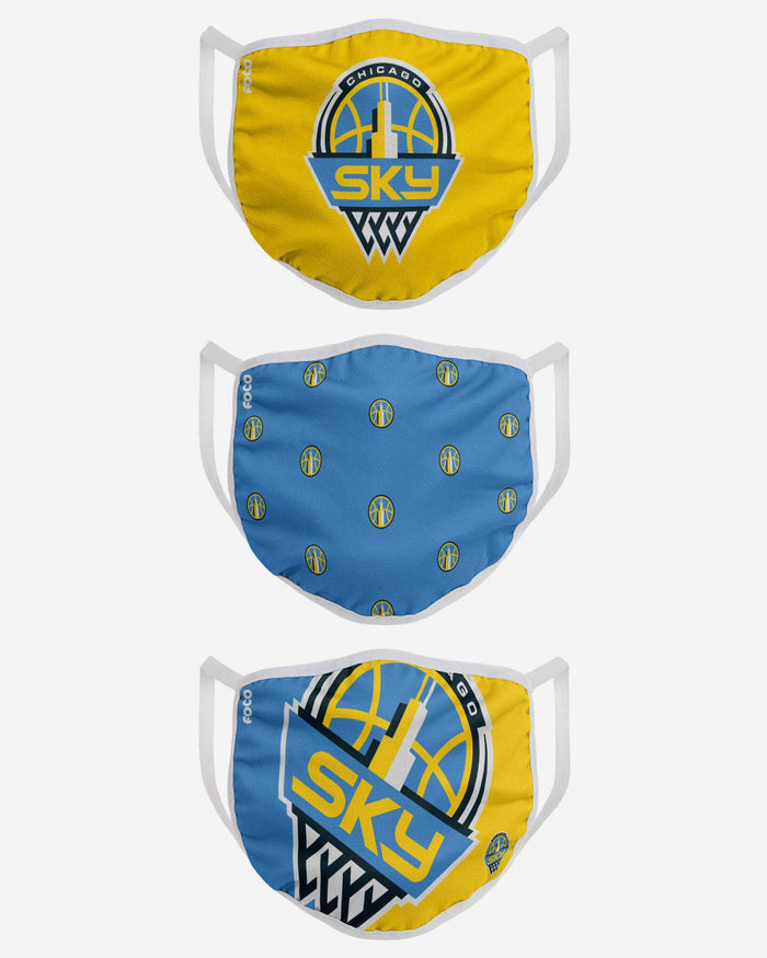 Chicago Sky 3 Pack Face Cover FOCO - FOCO.com