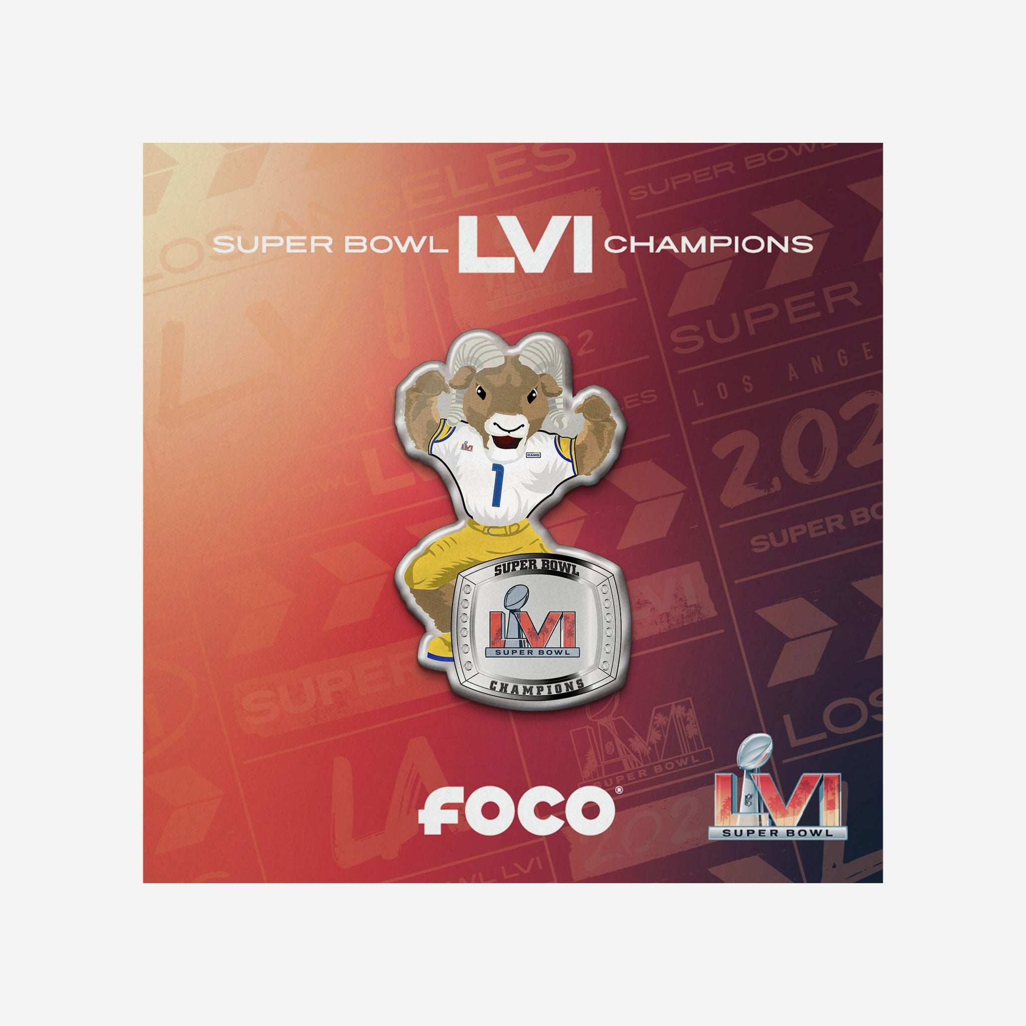 Los Angeles Rams Super Bowl LVI Champions Straw Hat FOCO