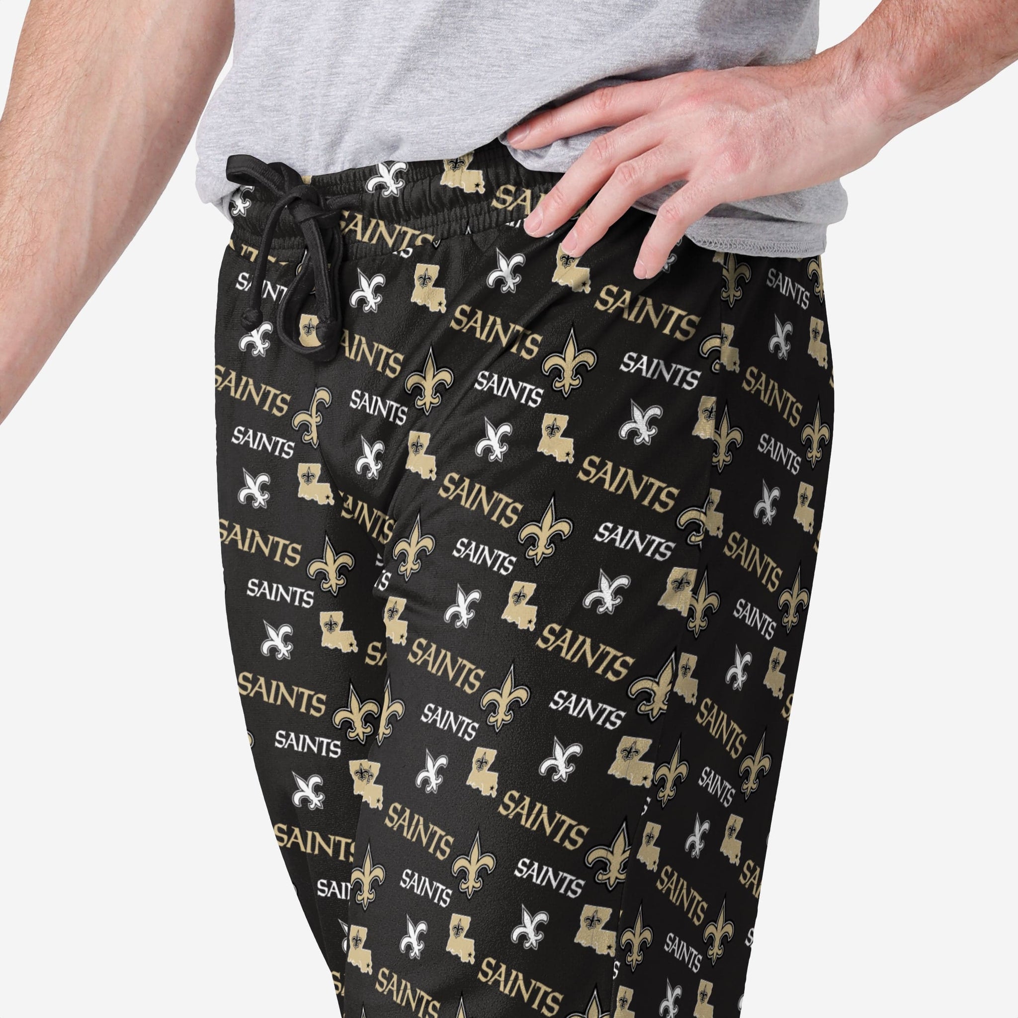 FOCO New Orleans Saints Men's Scatter Pattern Pajama Lounge Multi Color Pants