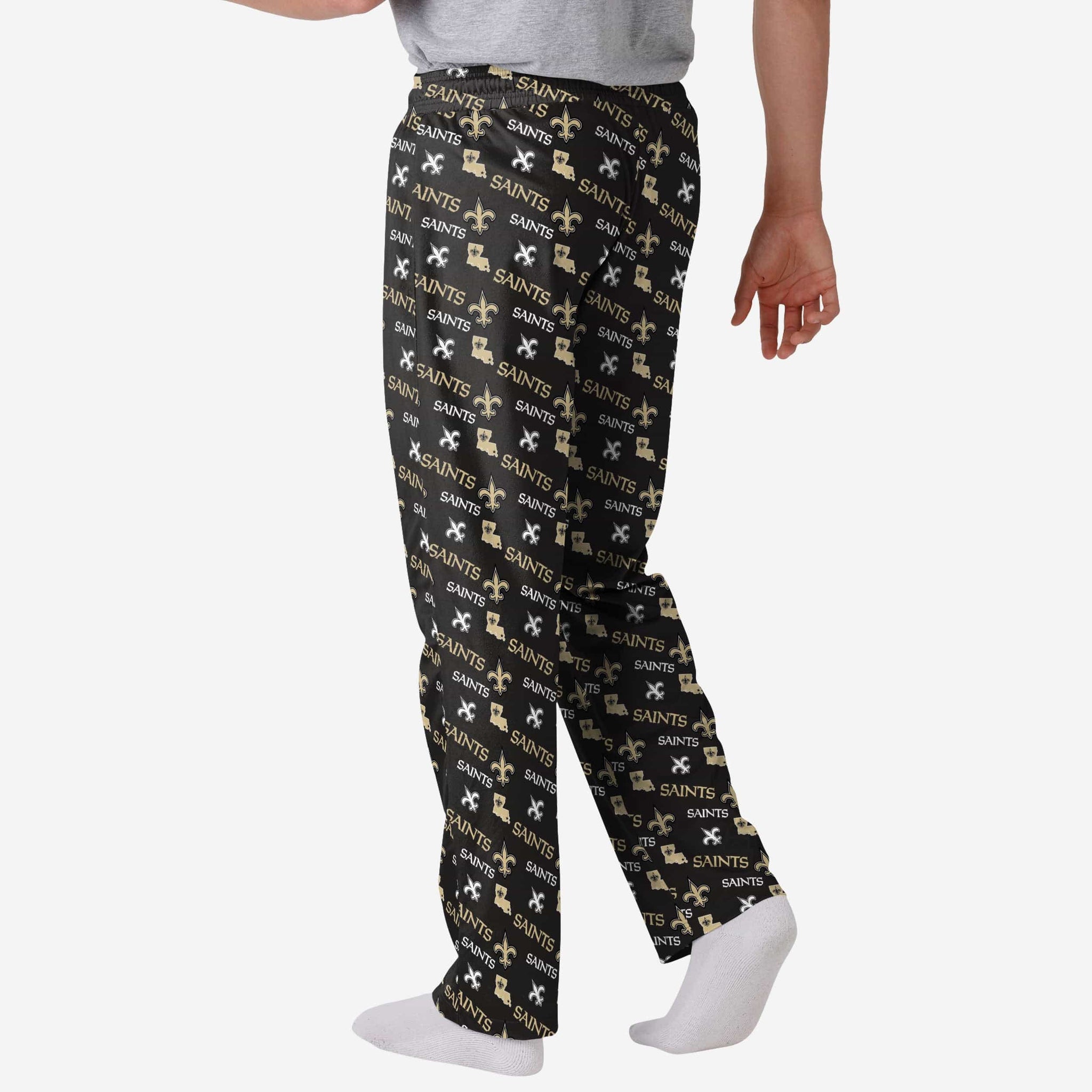 FOCO New Orleans Saints Men's Scatter Pattern Pajama Lounge Multi Color Pants