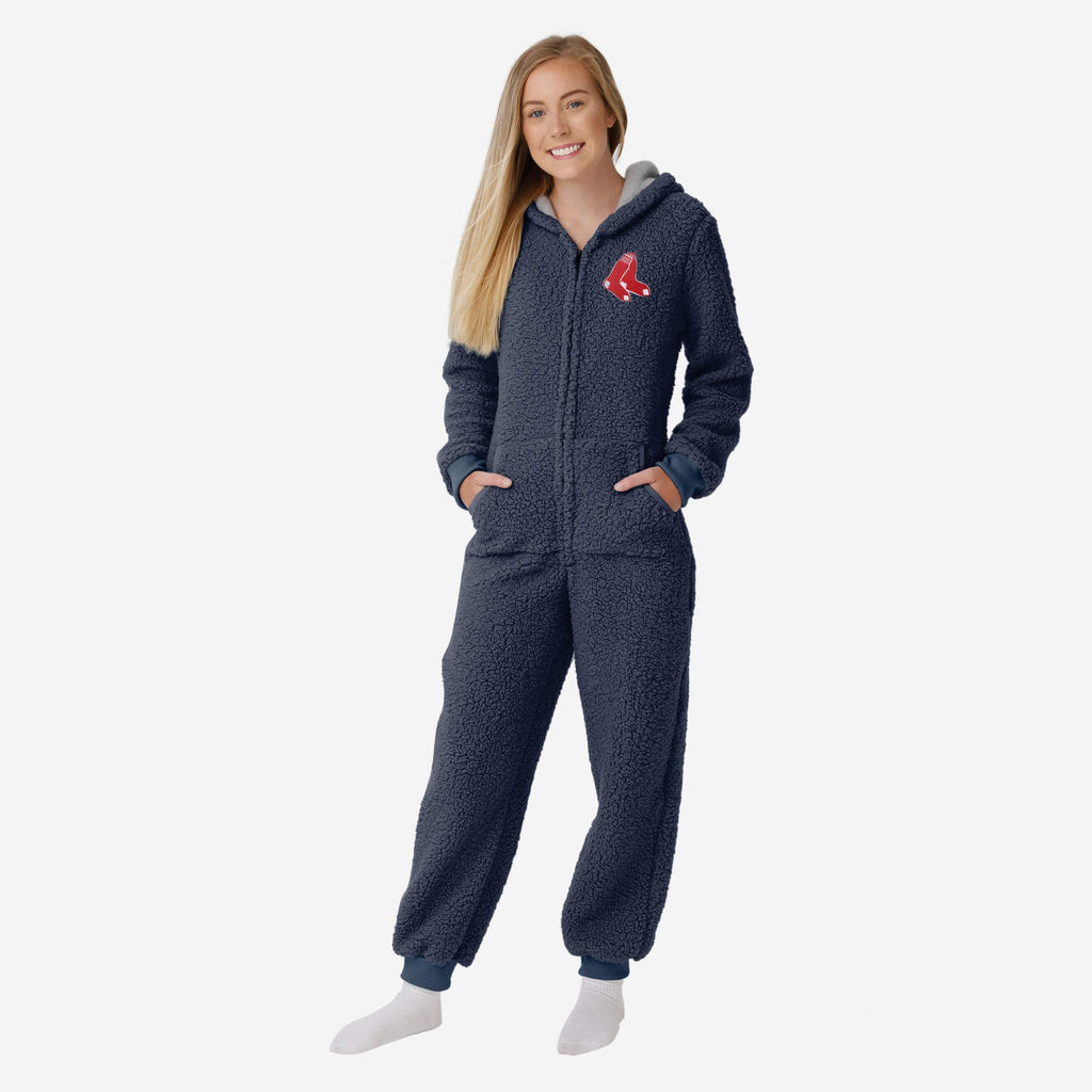 Boston Red Sox Womens Sherpa One Piece Pajamas FOCO S - FOCO.com