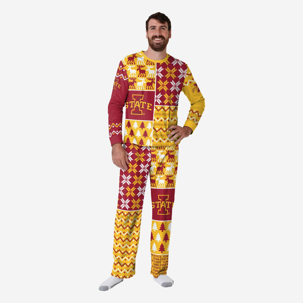 Iowa State Cyclones Mens Busy Block Family Holiday Pajamas FOCO S - FOCO.com