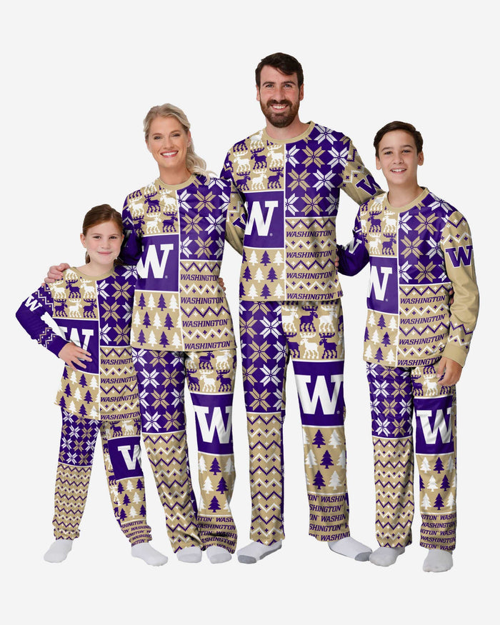 Washington Huskies Mens Busy Block Family Holiday Pajamas FOCO - FOCO.com