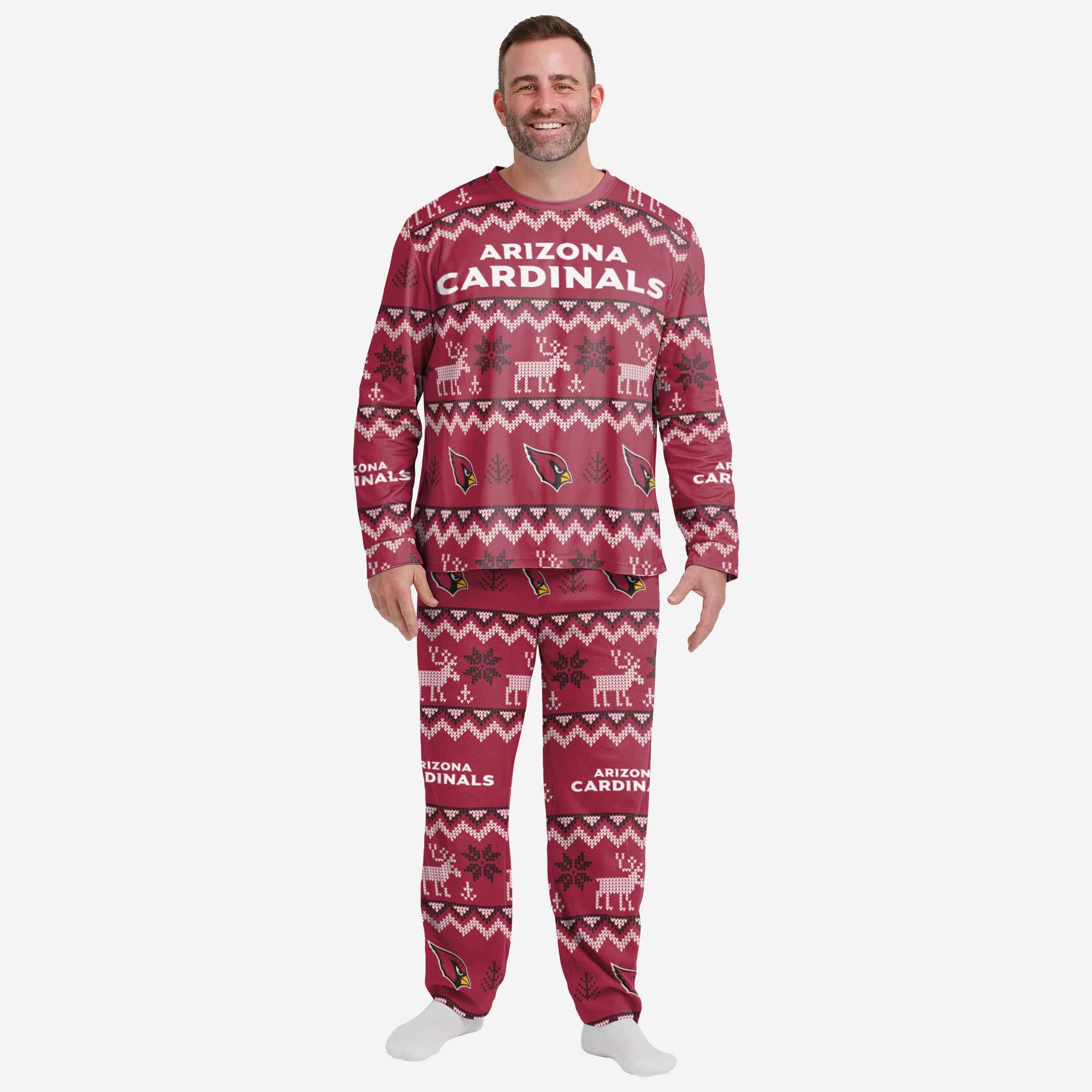 FOCO Men's NFL Team Ugly Pattern Matching Set Family Holiday Pajamas