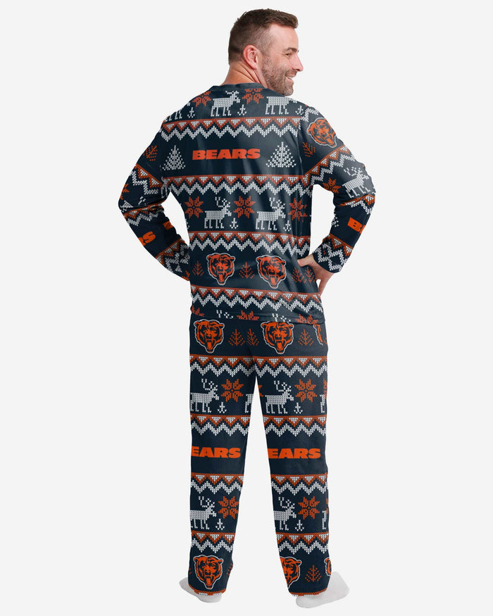 Chicago Bears Mens Ugly Pattern Family Holiday Pajamas FOCO - FOCO.com