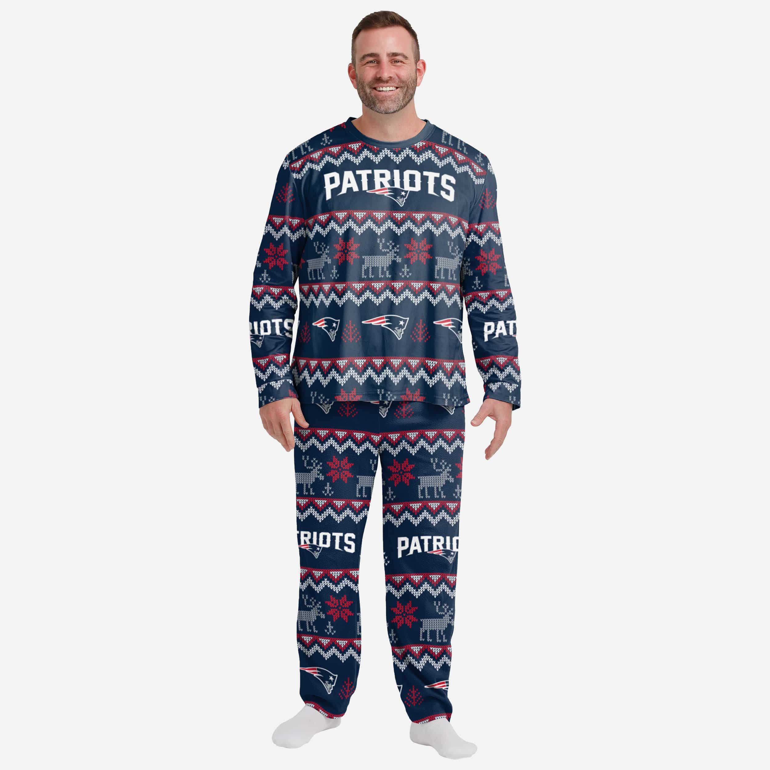 New England Patriots Men's Scatter Pattern Pajama Lounge Multi Color Pants