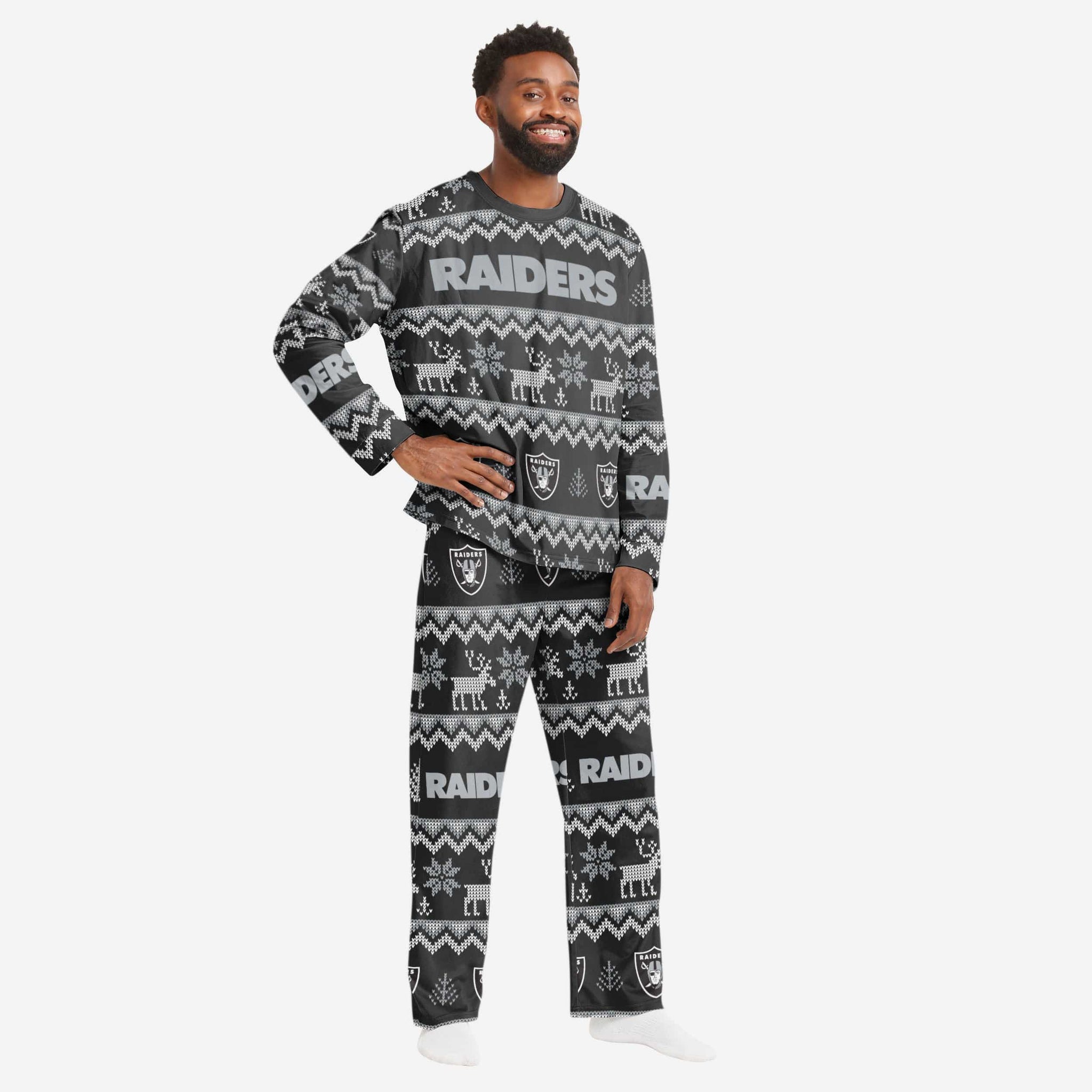 FOCO Las Vegas Raiders Men's Scatter Pattern Pajama Lounge Multi Color Pants
