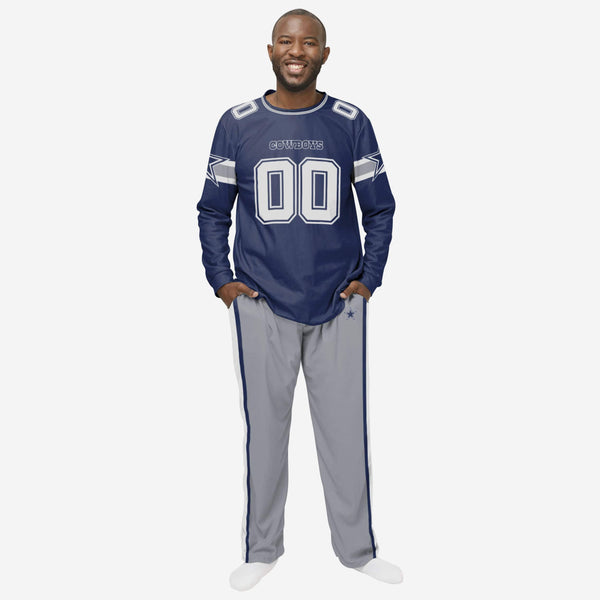 Youth Navy Dallas Cowboys Holiday Long Sleeve T-Shirt & Pants Pajama Set