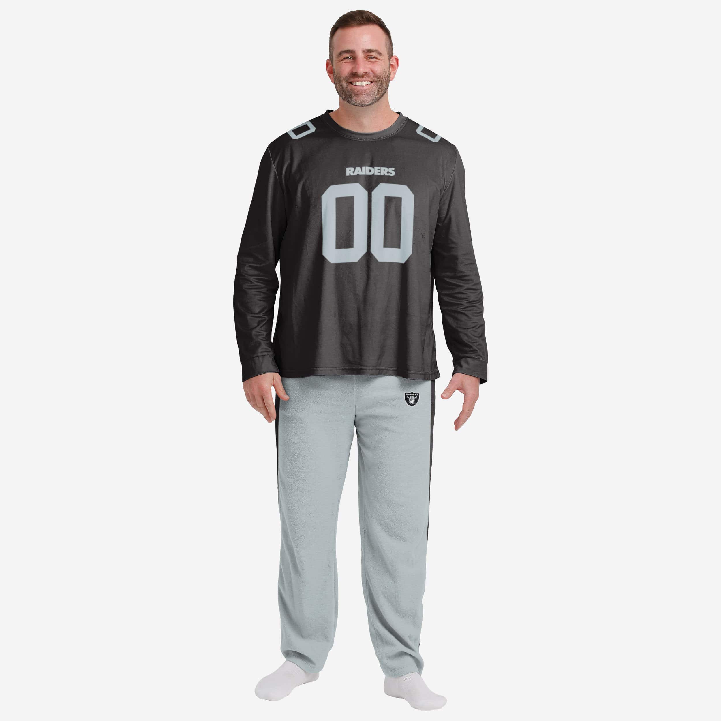 FOCO Las Vegas Raiders Wordmark Ugly Pajama Set At Nordstrom in Metallic  for Men