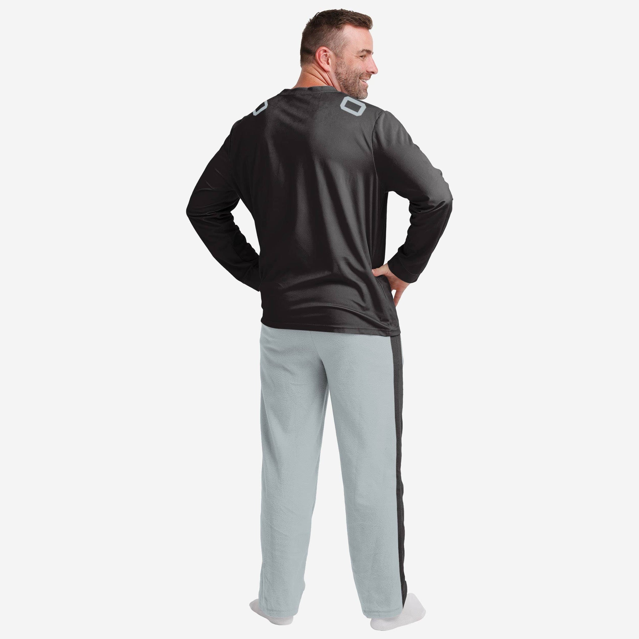  FOCO NFL Las Vegas Raiders Men's Pajama Shirt and Pants Lounge  Set : Sports & Outdoors