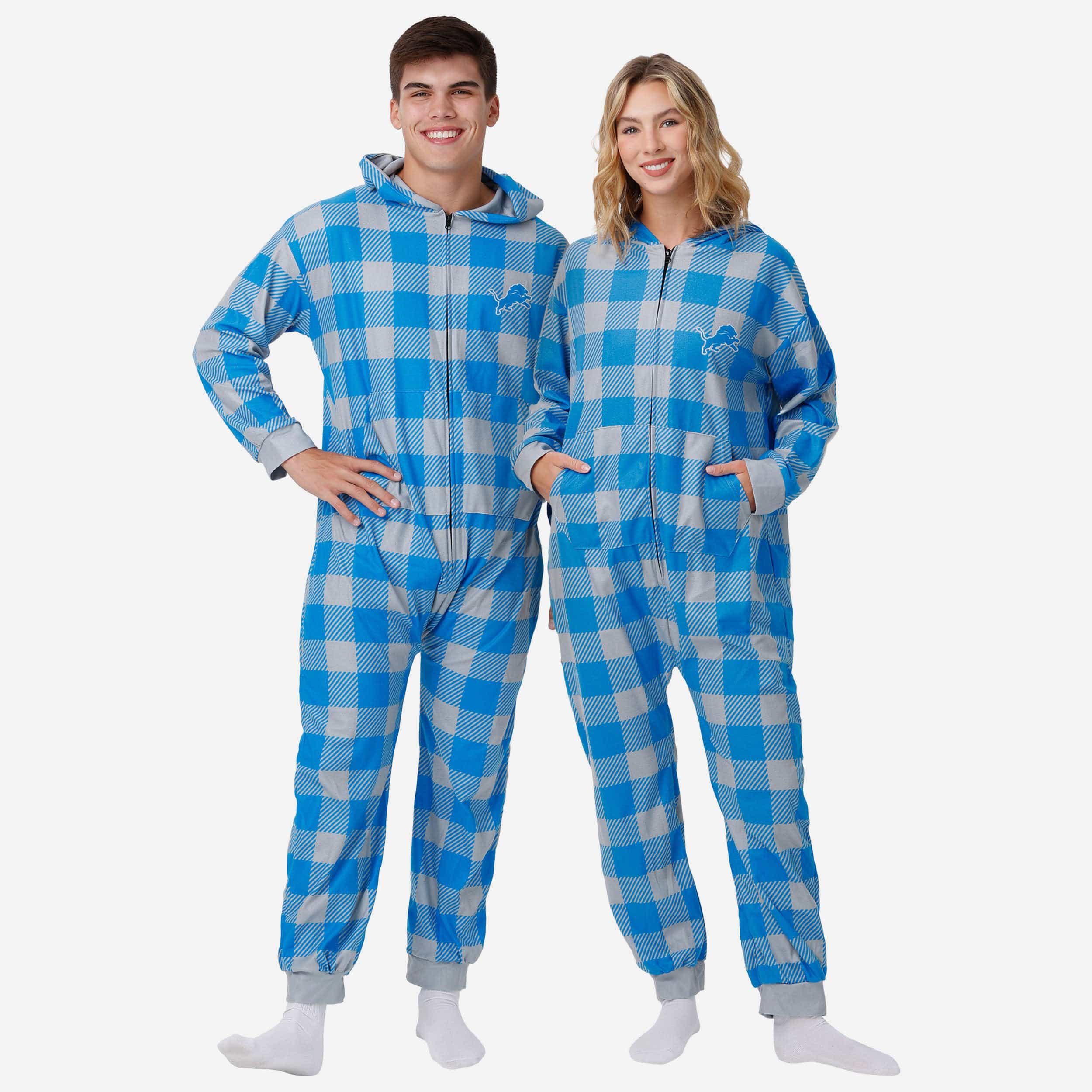 Miami Dolphins Plaid One Piece Pajamas, Unisex Size: XL