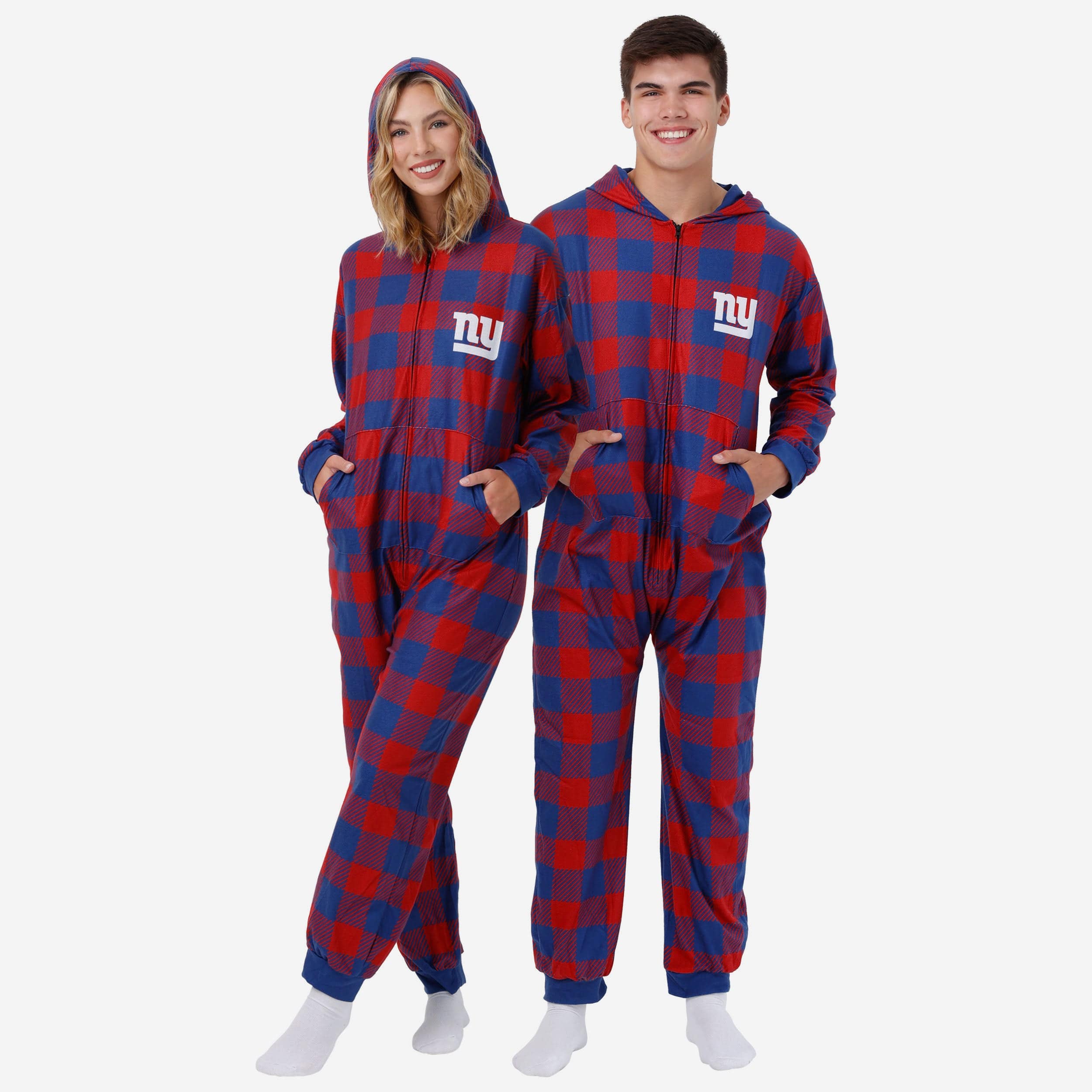 FOCO New York Giants NFL Ugly Pattern One Piece Pajamas - S