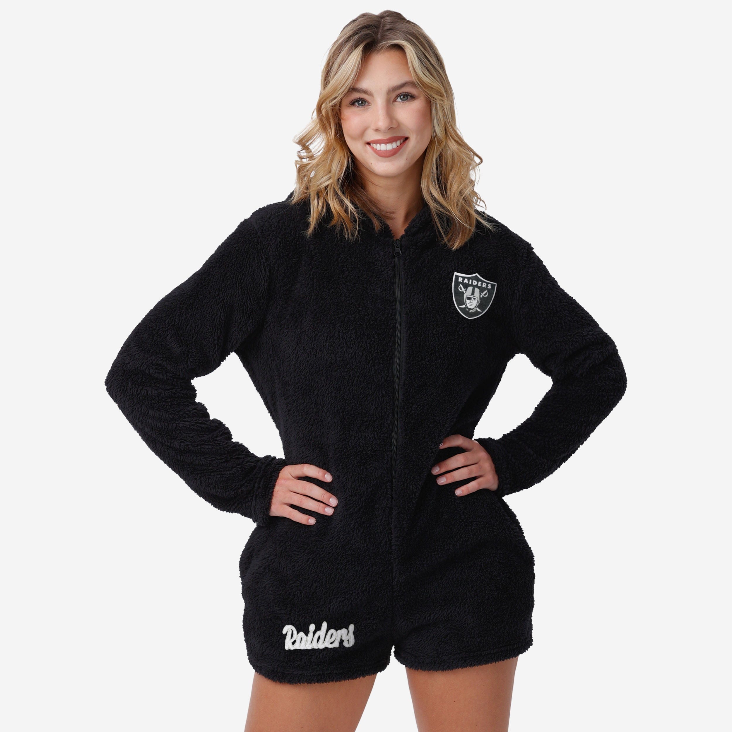 Las Vegas Raiders NFL Womens Short Cozy One Piece Pajamas