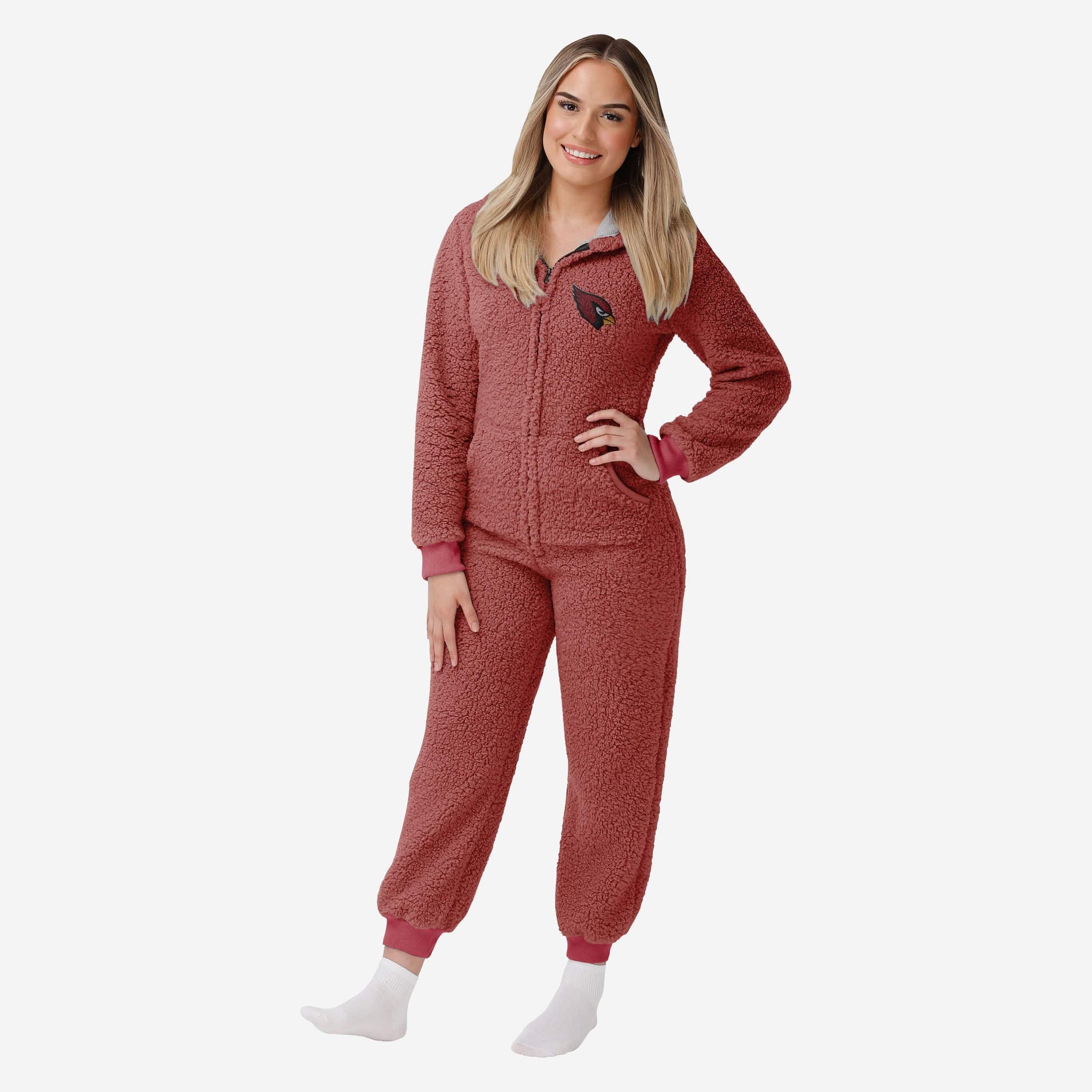 Women's FOCO Cardinal Arizona Cardinals Holiday Ugly Pajama Set Size: Medium