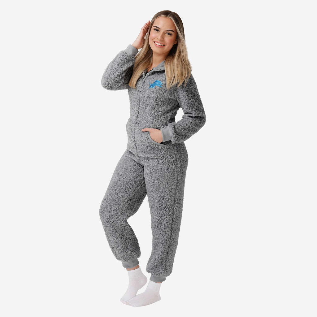 Detroit Lions Womens Sherpa One Piece Pajamas FOCO S - FOCO.com