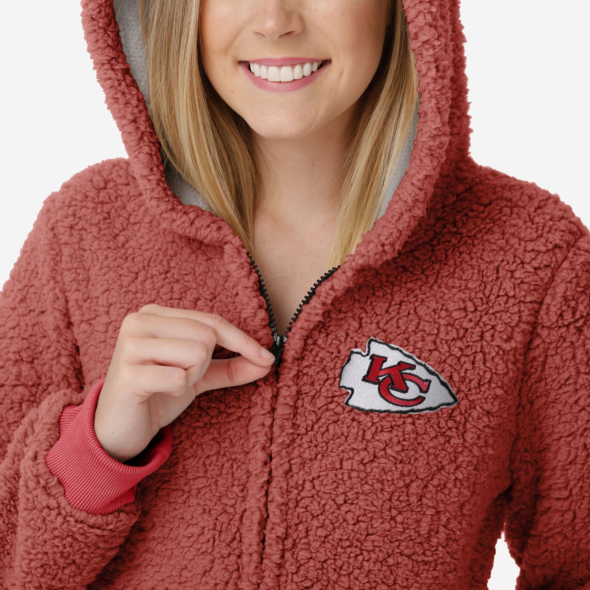 Kansas City Chiefs Sherpa Soft Zip Up Jacket FOCO