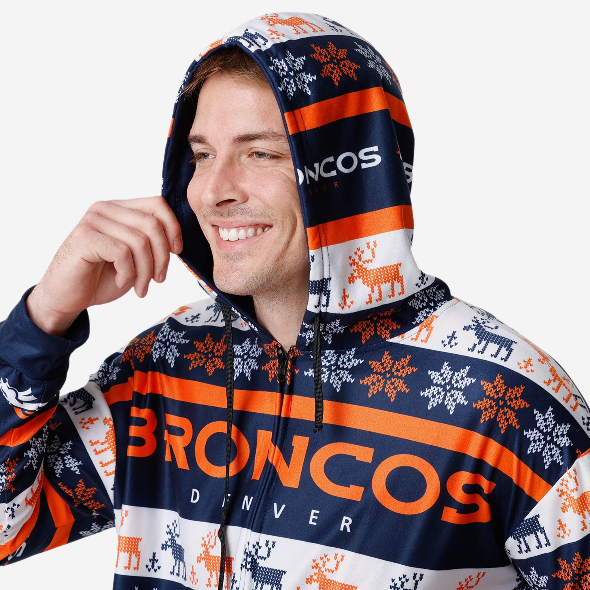 Forever Collectables NFL Men's Denver Broncos Ugly Business Jacket, Orange