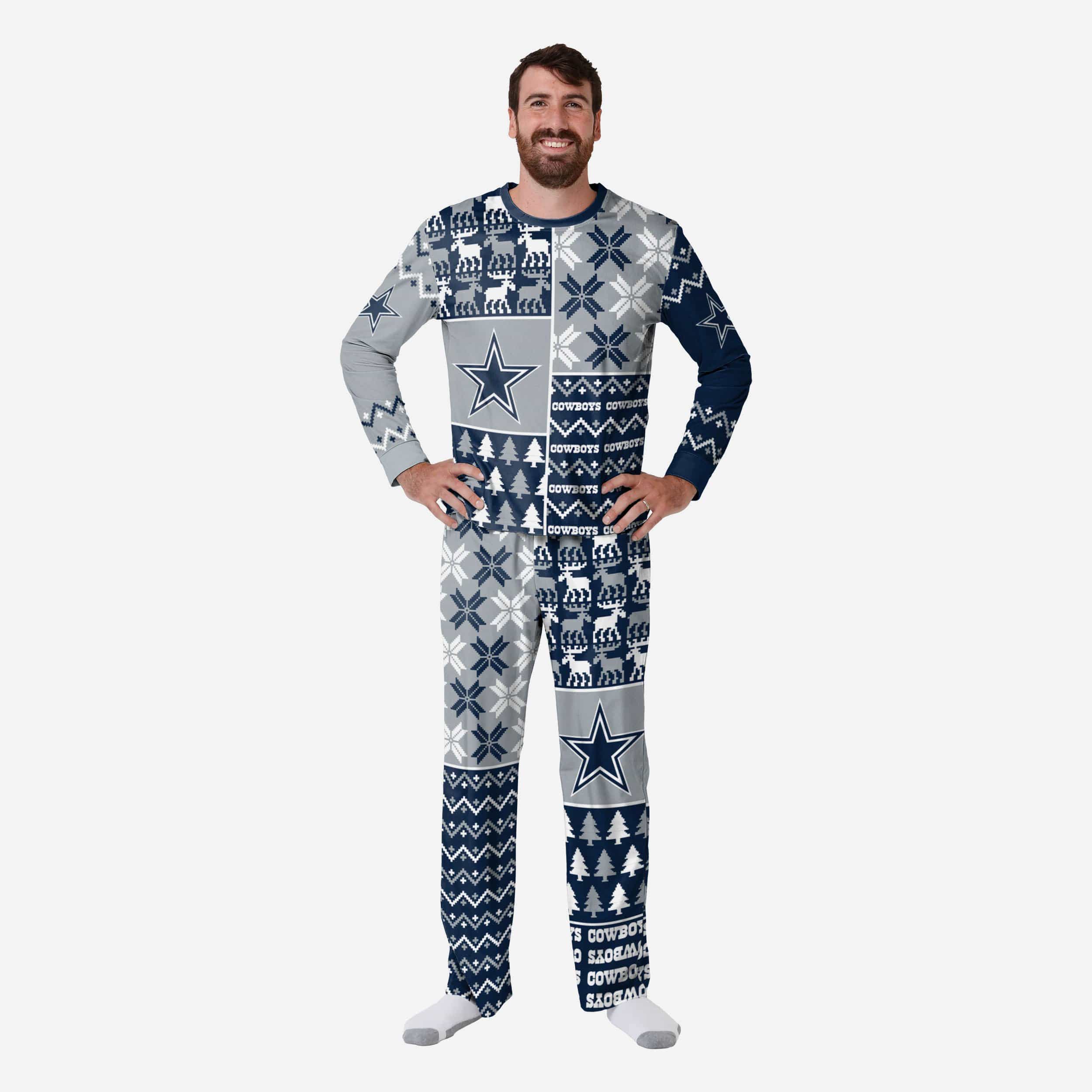 Men's Dallas Cowboys FOCO Navy Team Ugly Pajama Set