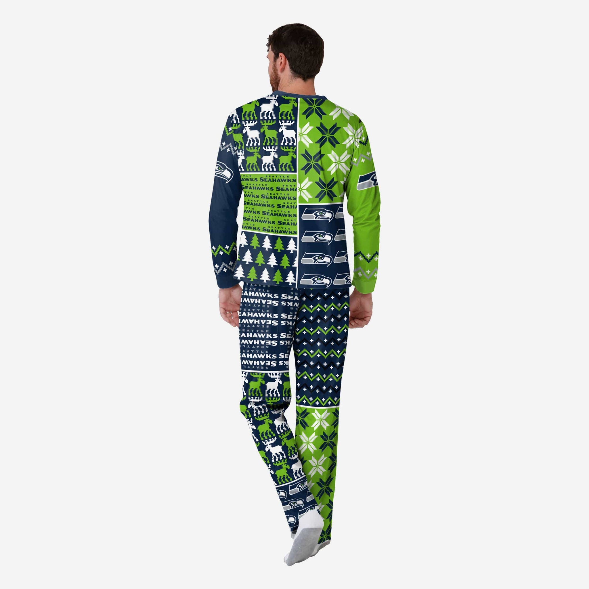 Seattle Seahawks Womens Gameday Ready Pajama Set, Size: L