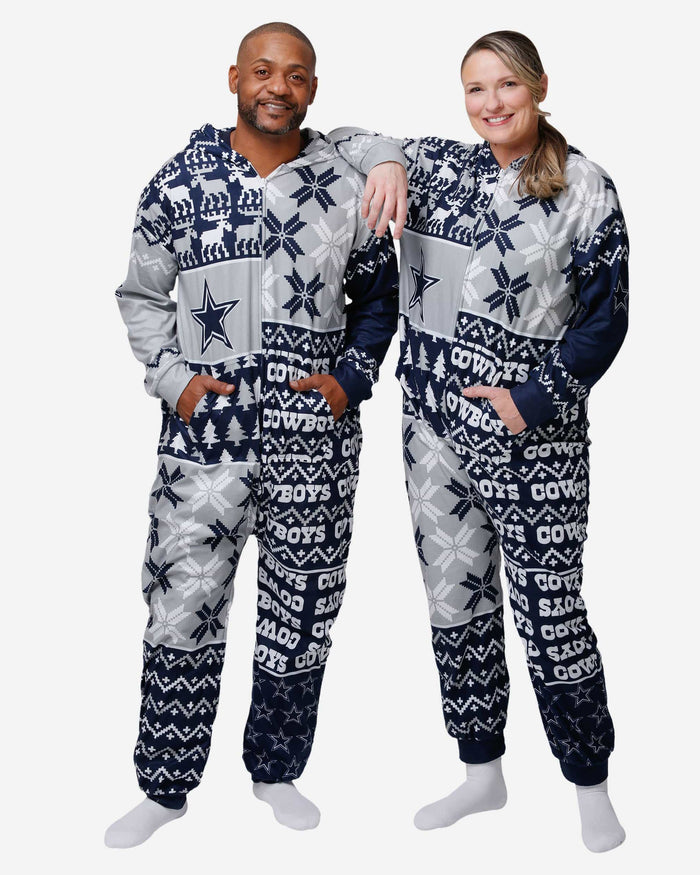 Dallas Cowboys Busy Block One Piece Pajamas FOCO S - FOCO.com