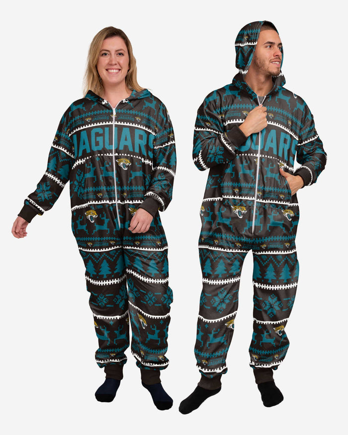 Jacksonville Jaguars Holiday One Piece Pajamas FOCO XS - FOCO.com