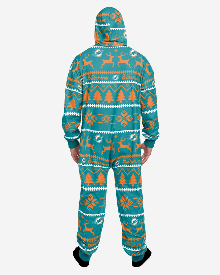 Miami Dolphins Holiday One Piece Pajamas FOCO - FOCO.com