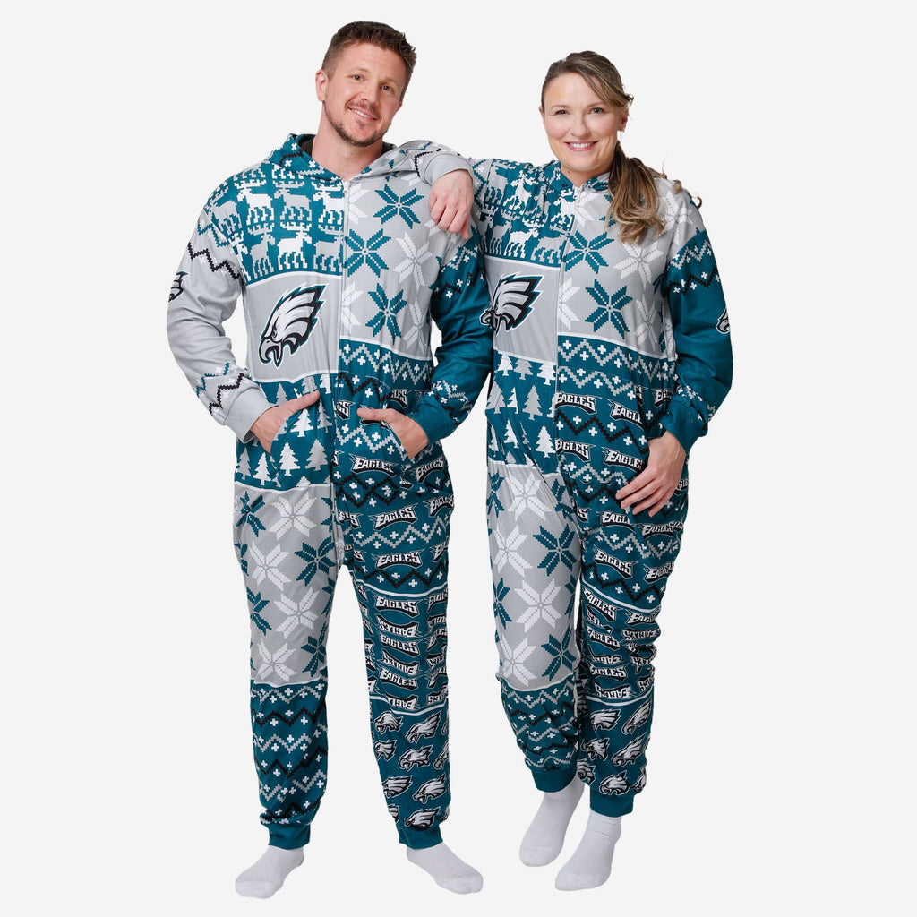 Philadelphia Eagles Busy Block One Piece Pajamas FOCO S - FOCO.com