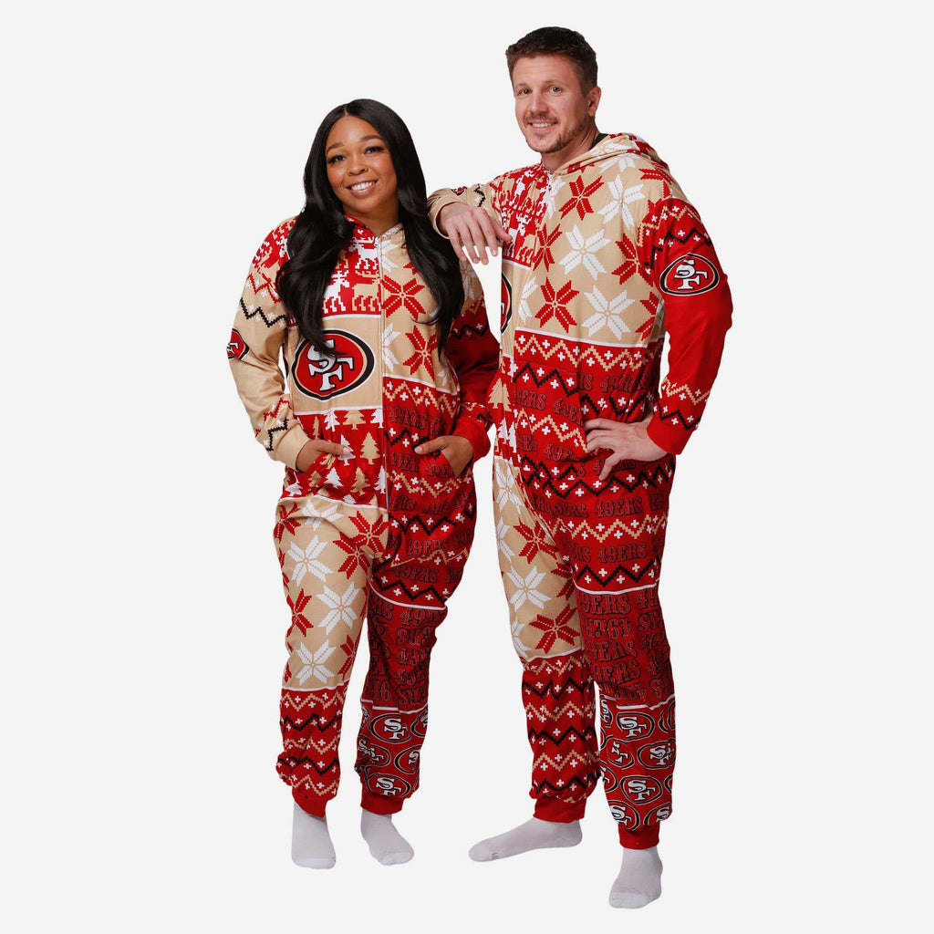 San Francisco 49ers Busy Block One Piece Pajamas FOCO S - FOCO.com