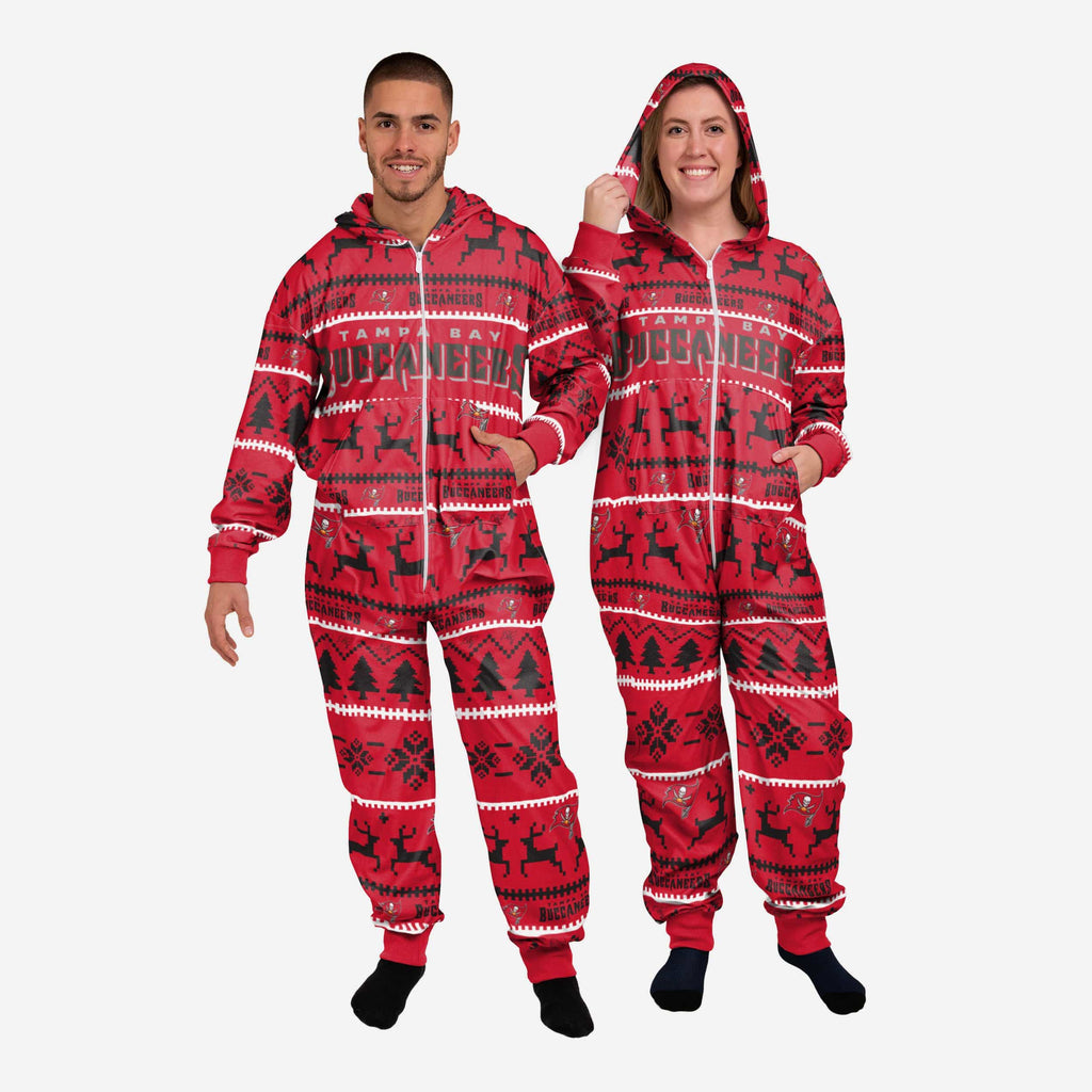 Tampa Bay Buccaneers Holiday One Piece Pajamas FOCO XS - FOCO.com