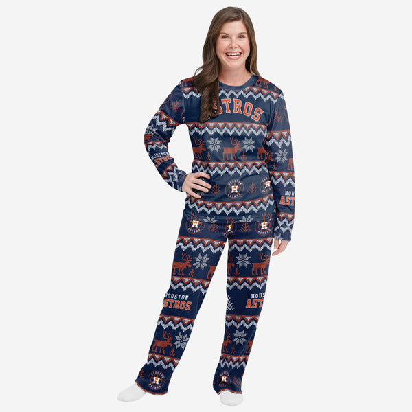 Houston Astros FOCO Women's Ugly Pajama Set - Navy